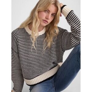 MADEWELL NWT Textured-Stitch Crewneck Sweater in 100% Cotton NY459 Size XS